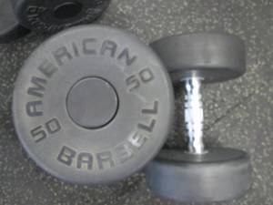 lot 68 image: (2) 50# Weights Like New...