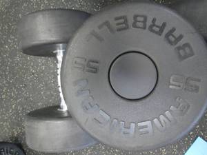 lot 69 image: (2) 55# Weights Like New...