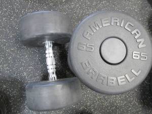 lot 71 image: (2) 65# Weights Like New...