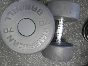 lot 72 image: (2) 70# Weights Like New...