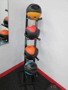 lot 84 image: Stand With Exercise Balls Included ...