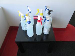 lot 107 image: Side Table With Cleaning Solutions ...