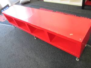 lot 110 image: Red Storage Bench (75 X 15 X 20)...