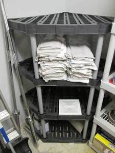 lot 114 image: Corner Shelf With Towels...