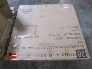 lot 141 image: Hampton Bay Riverbrook Espresso Brown Steel Round Glass Top Outdoor Dining Table F18107-B