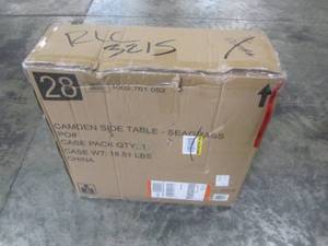 lot 145 image: Home Decorators Collection Camden Light Brown Wicker Outdoor Patio Side Table FWA60563ASW