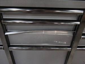lot 217 image: Husky Heavy-Duty 72 in. W x 24 in. D 15-Drawer Tool Chest Mobile Workbench w Stainless Steel Top and Dual Locks, Matte Black H72MWC15DL
