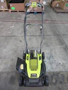 lot 51 image: Ryobi 18 in. 40-Volt 2-in-1 Lithium-Ion Cordless Battery Walk Behind Push Mower 4.0 Ah BatteryCharger Included RY401100-Y
