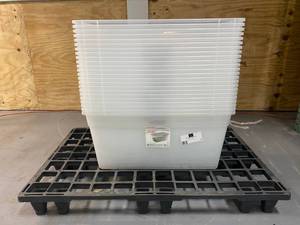 lot 3 image: STERLITE Lot of 23- 90 Qt. Storage Boxes