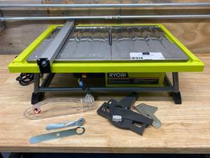 lot 12 image: RYOBI 7 in. 4.8 Amp Tabletop Tile Saw