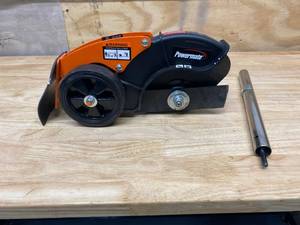 lot 28 image: POWERMATE Edger Attachment with 8 in. Straight Blade for Powermate Wheeled String Trimmer Mower