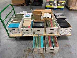lot 36 image: Huge lot of various office supplies.  3 ring binders, file folders.  Legal size, regular size