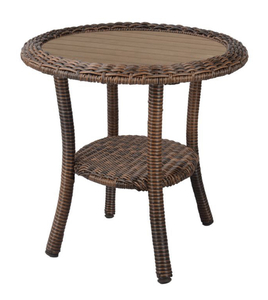 lot 44 image: HAMPTON BAY Cambridge Brown Wicker Outdoor Side Table