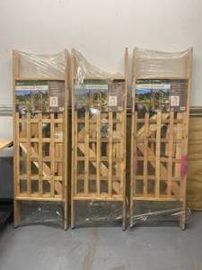 lot 78 image: GARDEN ARCHITECTURE Lot of Three-  3.7-ft W x 7.4-ft H Natural Cedar Garden Arbor