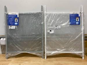 lot 88 image: ADFORS Lot of 4 Screen & Storm Door Grille, 24 x 26 x 34, 2 Gray and 2 White