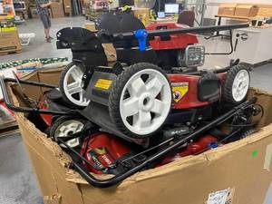 lot 90 image: TORO & Troy-Bilt Lot of 6 Gas Lawn Mowers