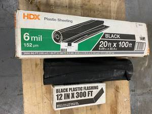 lot 33 image: Plastic sheeting.  Lot of 3.  Various sizes