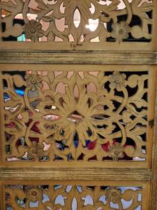 Four Panel Carved Wood PartitionScreen