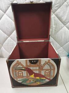 Decorative Bird Box with Parrot Figurines