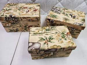 Decorative Animal Print Nesting Boxes
