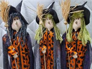 (3) Halloween Witch Decor Set