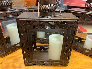 Four Large Decorative Lanterns and Three Small Lanterns