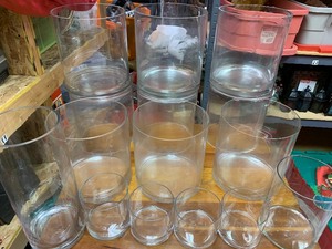 Lot of Clear Glass Decorative VasesVessels