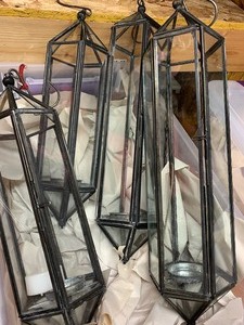 Four Glass Decorative Hanging Lanterns