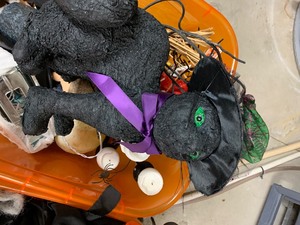 Two Bins of Misc Halloween Decorations