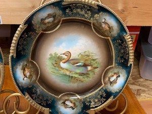 Two Decorative Royal Vienna Bird Figurine Plates