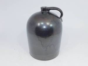 lot 1 image: Vintage Stoneware Brown Whiskey Jug