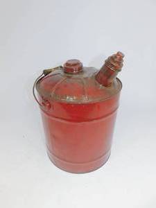 lot 2 image: Vintage Galvanized 5 gal. Gas Can