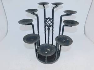 lot 66 image: Wrought Iron Decorative Black Candle Holder