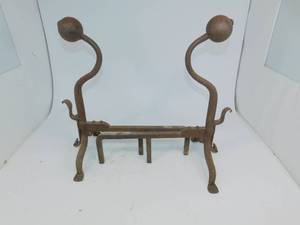 lot 82 image: Vintage Iron Fireplace Andirons