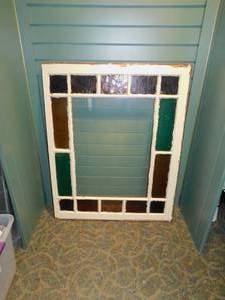 lot 93 image: Vintage Stained Glass Window