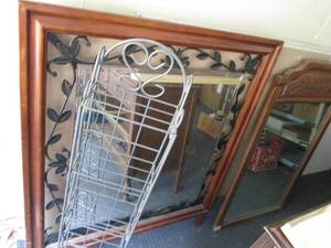 lot 123 image: CD Rack & (2) Mirrors See Photos...