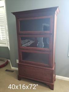 lot 15 image: Bob Timberlake for Lexington Cherry Barrister Bookcase and File Cabinet