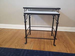 lot 23 image: Chic Marble Top Nesting Tables
