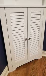 lot 33 image: West Elm White Cottage Chic Corner Cabinet