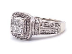 lot 11 image: Beautiful Upscale 1 Carat Diamond Estate Ring in 14k White Gold $4795