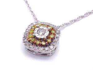lot 24 image: Lovely White and Yellow Diamond Necklace