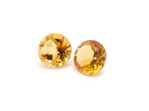 lot 30D image: .80 Carat Deep, Rich Citrine Round Cut Gemstones
