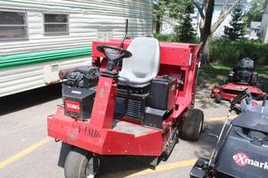 lot 10 image: Toro Ride-On Lawn Turf Sweeper 4800 Dump 44044 with Kohler Command Pro 18hp Engine