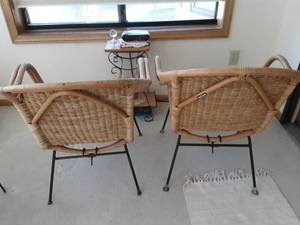 lot 4 image: Pair Of Wicker Porch Chairs (Calif-Asia)