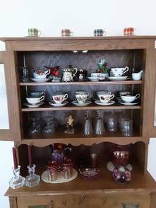 lot 25 image: Contents Of Cabinet-Placemats, Table Cloths, China , Decor- (Cabinet Not Included)