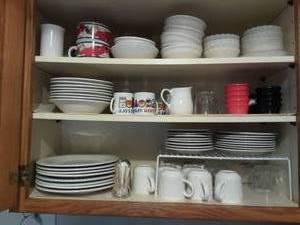 lot 33 image: Content Of Cupboard (Gibson Dishes)  Bring Boxes For Load Out