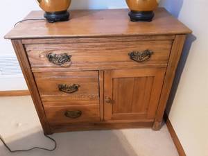 lot 49 image: 3-Drawer Wash StandCommode-Contents Included 31x15x26