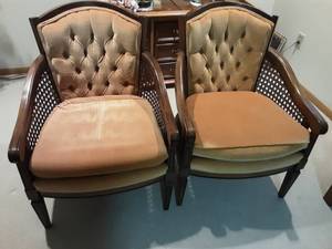 lot 77 image: Pair Of Upholstered Arm Chairs