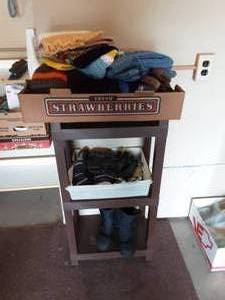 lot 109 image: Hats, Gloves, Boots, Shelf