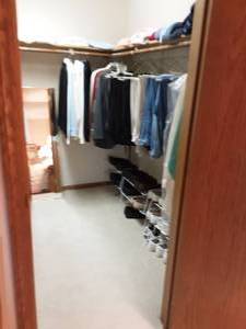 lot 148 image: Full Walk In Closet Of Womens Clothing & Shoes.  Assorted Sizes S,M,L,XL. Shoes 8.5-9 (14 Pants)